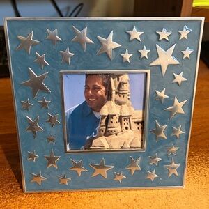 Starry Silver and Blue Photo Frame